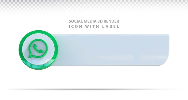 PSD Ícone de mídia social whatsapp label 3d