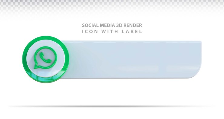 PSD ícone de mídia social whatsapp label 3d