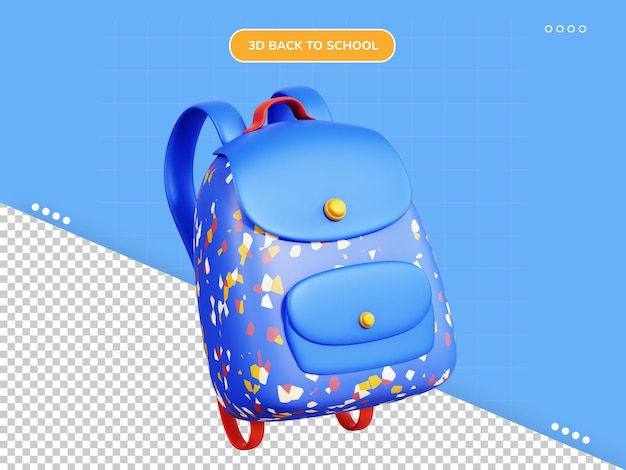 PSD Ícone de mochila 3d