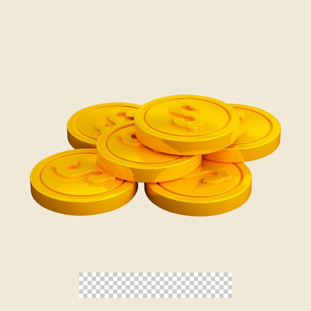 Ícone de moeda de dólar 3D isolado