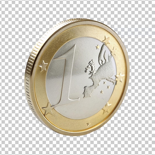 PSD Ícone de moeda de ouro do sinal do euro isolado ilustração de renderização 3d