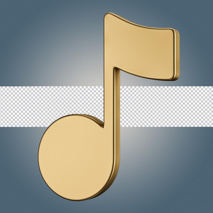 ícone de música 3d de ouro