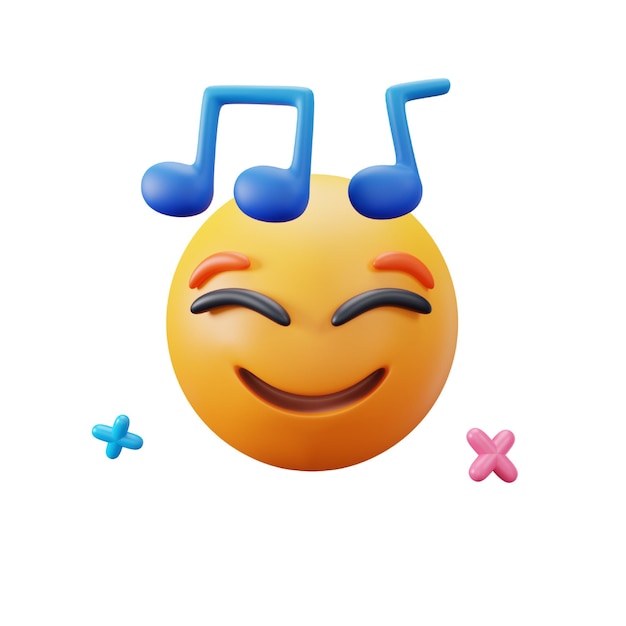 PSD Ícone de música 3d para festa emoji