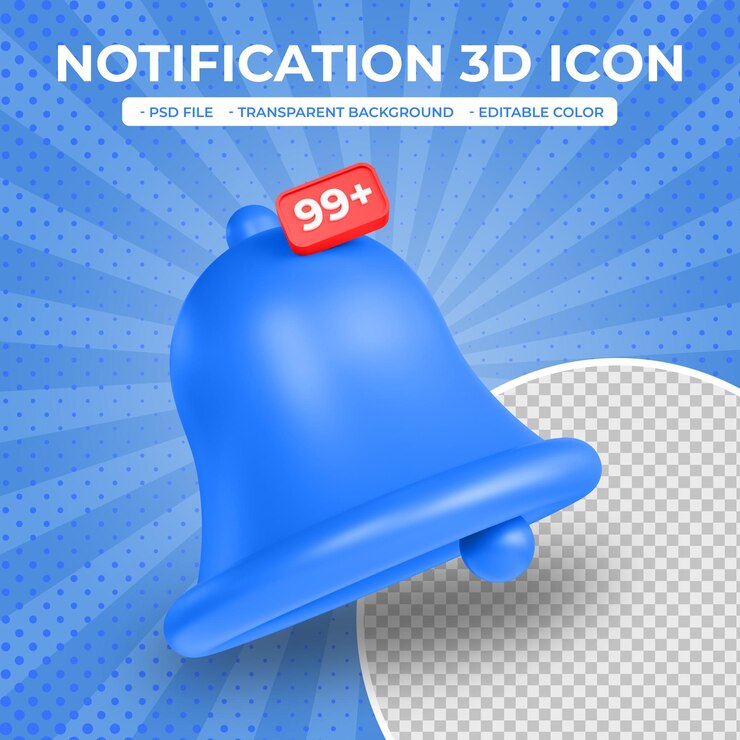 Ícone de notificação de renderização 3D