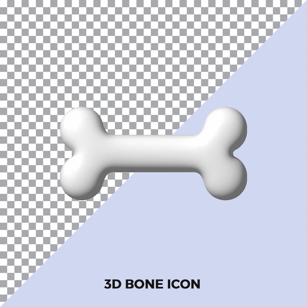 ícone de osso 3D isolado para animal