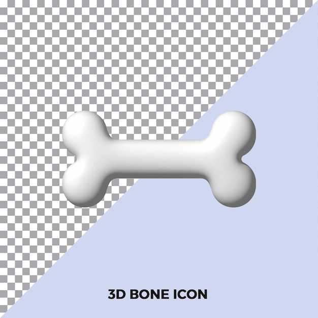 PSD Ícone de osso 3d isolado para animal