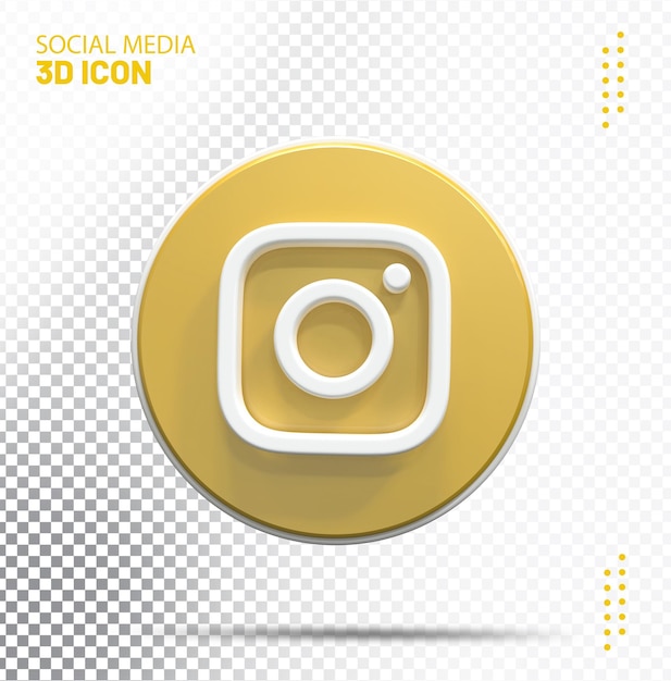 PSD Ícone de ouro do instagram 3d