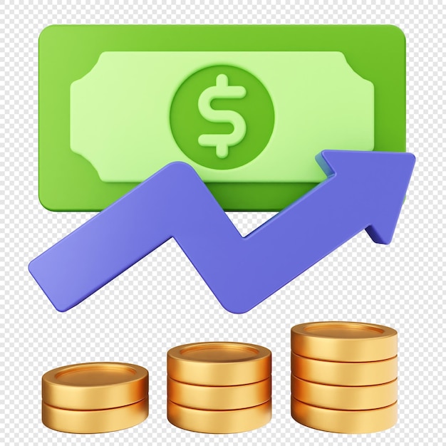 Ícone de pagamento de dinheiro 3D