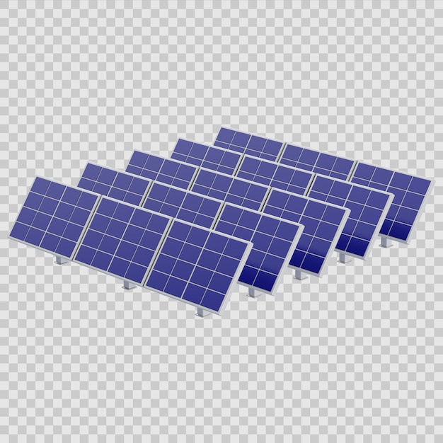 PSD Ícone de painéis solares 3d