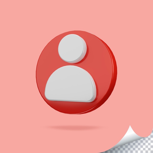 ícone de perfil renderizado em 3D