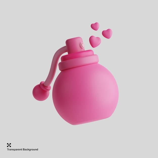 PSD Ícone de perfume rosa 3d