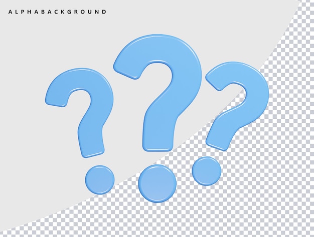 Ícone de pergunta 3d ilustração de renderização