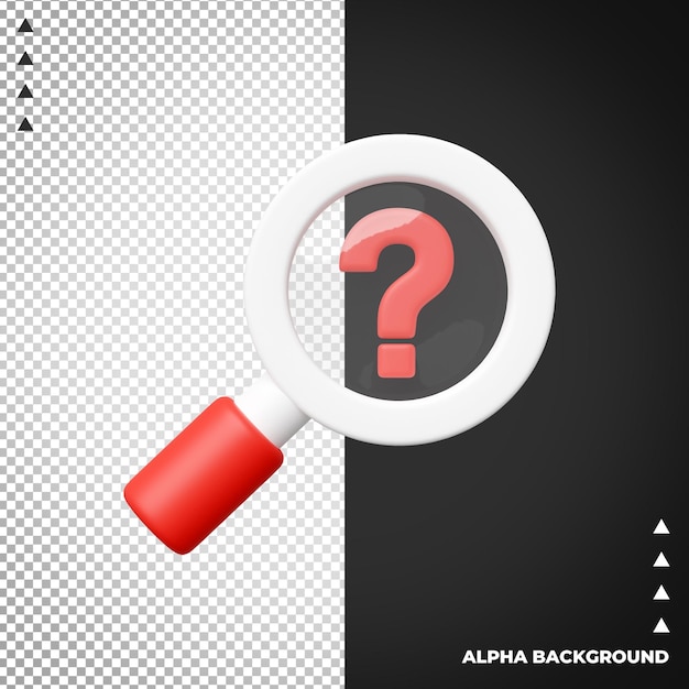 Ícone de pergunta 3d ilustração de renderização