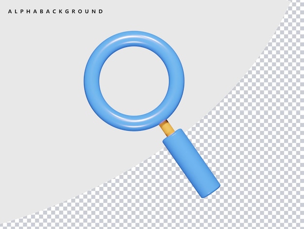 Ícone de pesquisa Ilustração de renderização 3D