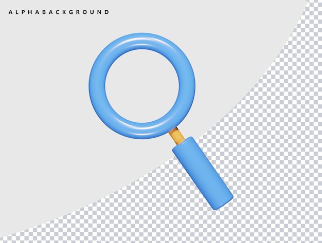 Ícone de pesquisa ilustração de renderização 3d