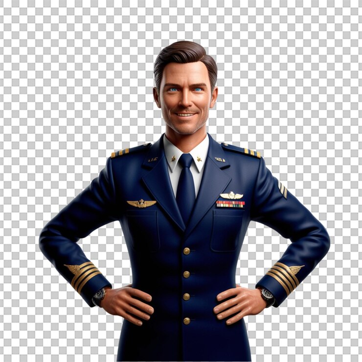 PSD ícone de piloto 3d isolado em um fundo branco simbolizando a aviação e a experiência de voo profissional