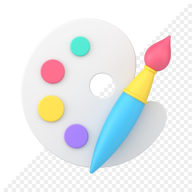 Ícone de pincel de pintura 3D