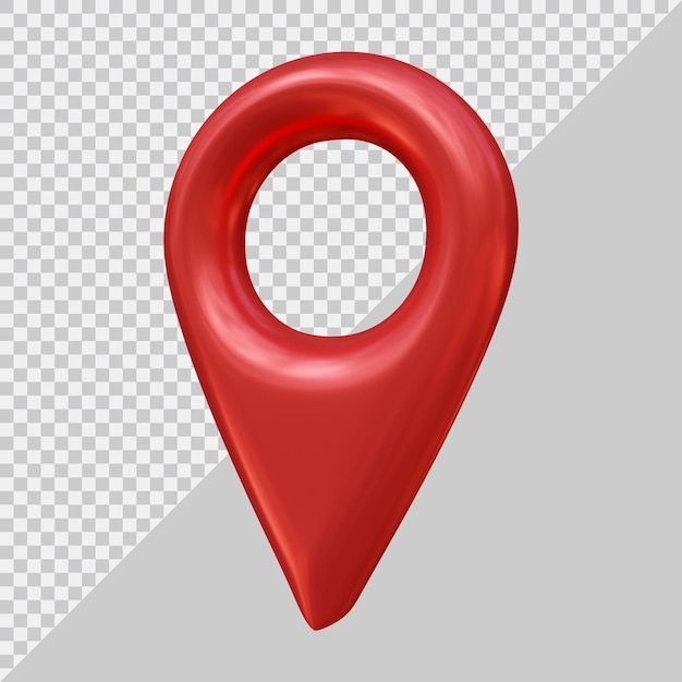 Ícone de pino de localização com estilo 3d moderno