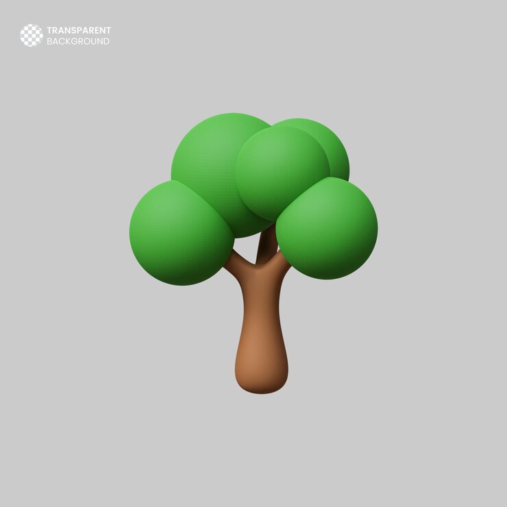 PSD ícone de planta de renderização 3d isolado
