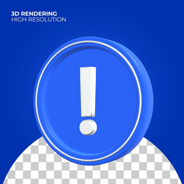 PSD Ícone de ponto de exclamação 3d premium psd