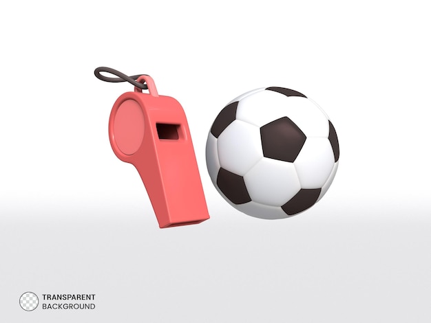 PSD Ícone de poste de futebol isolado renderização 3d ilustração