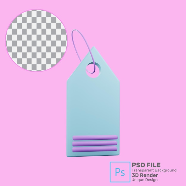 PSD Ícone de preço de renderização 3d psd premium