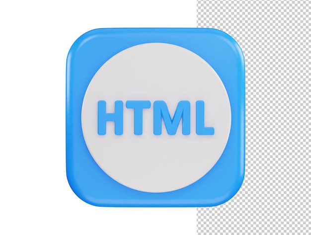 PSD Ícone de programação html ilustração em vetor renderização 3d