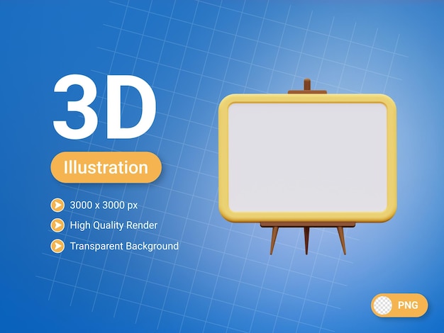 PSD Ícone de quadro branco 3d