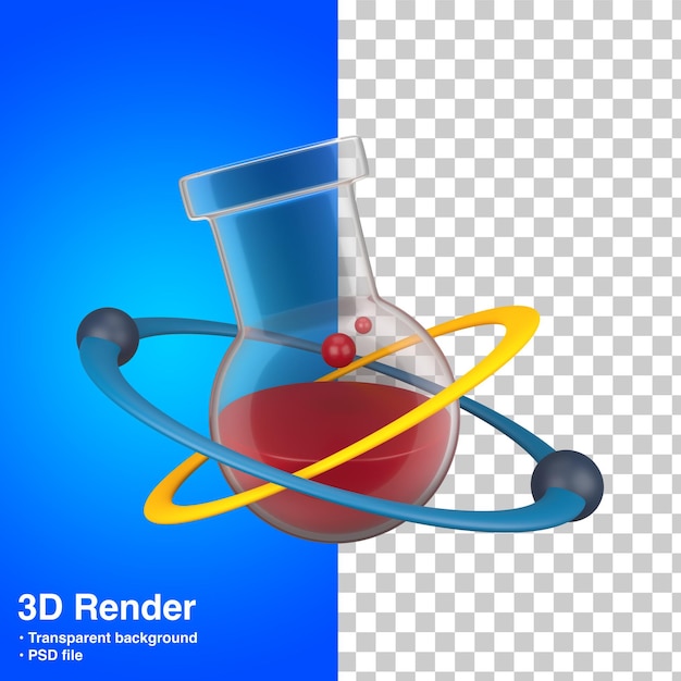 PSD Ícone de química renderização 3d