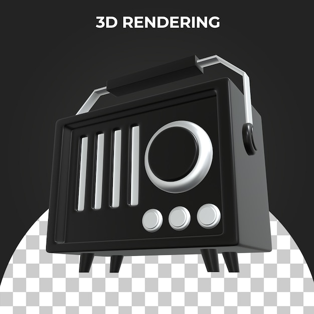 PSD Ícone de rádio 3d premium psd