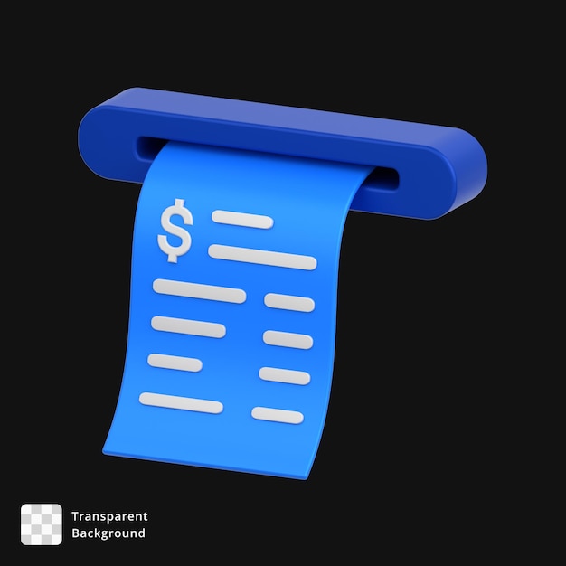 Ícone de recibo 3D