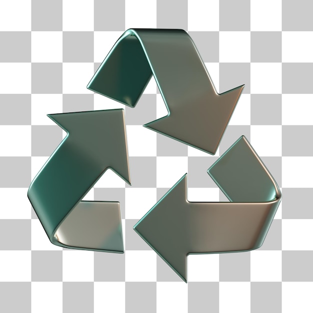 PSD Ícone de reciclagem 3d