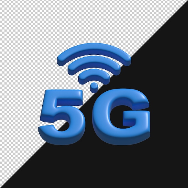 Ícone de rede sem fios 3D 5G
