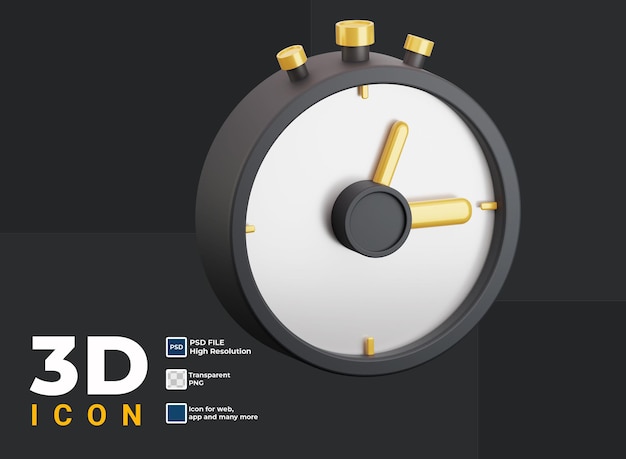 Ícone de relógio 3D
