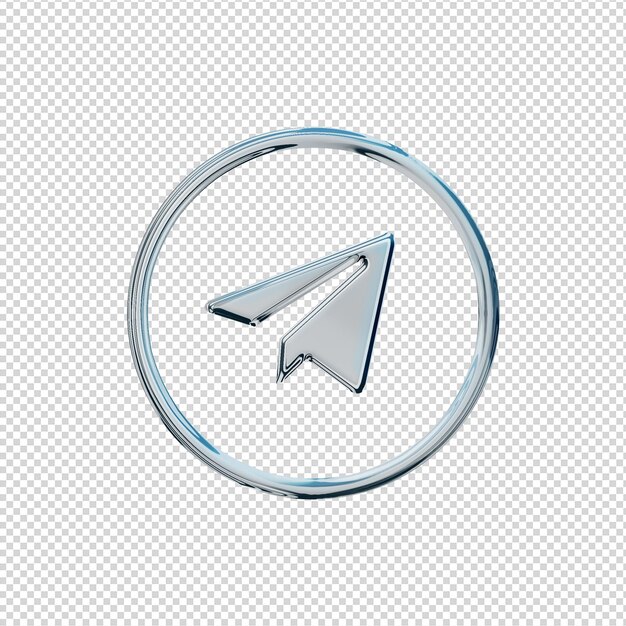 ícone de renderização 3D cromado brilhante