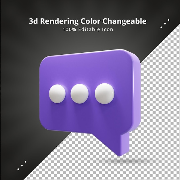 Ícone de renderização 3d de bolha de fala