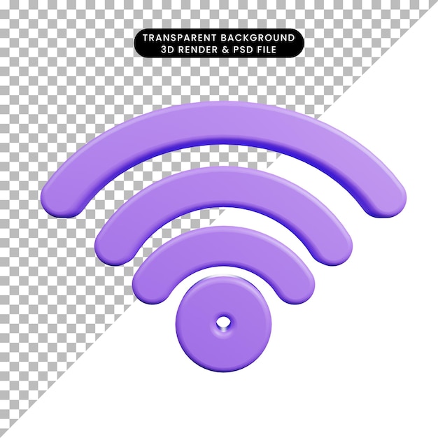Ícone de renderização 3D de conexão Wi-Fi