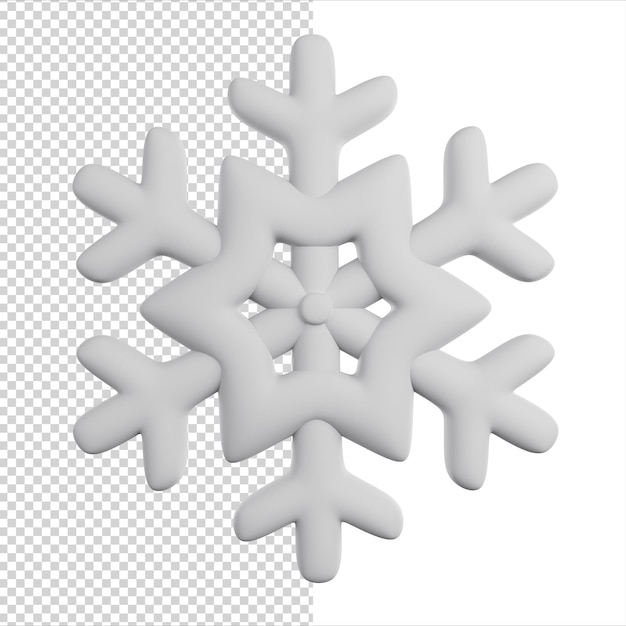 PSD Ícone de renderização 3d de floco de neve