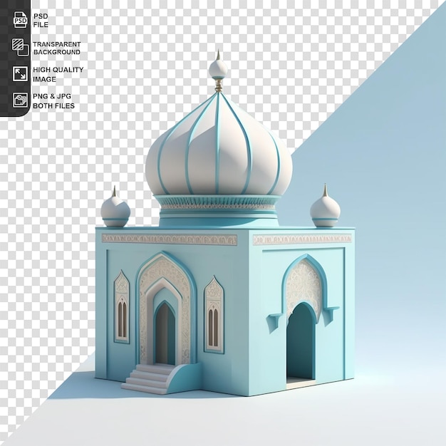 PSD Ícone de renderização 3d de mesquita isolado com fundo transparente