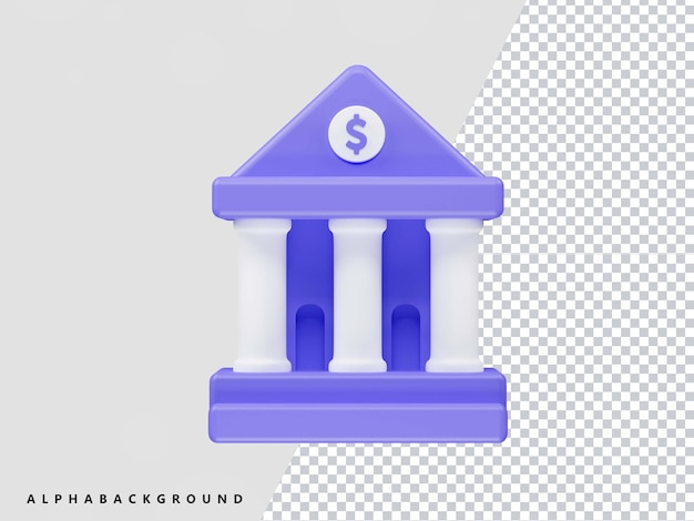 ícone de renderização 3d do banco