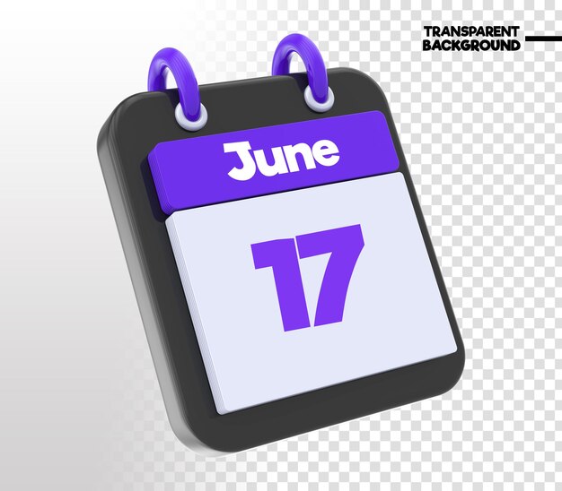 PSD Ícone de renderização 3d do calendário