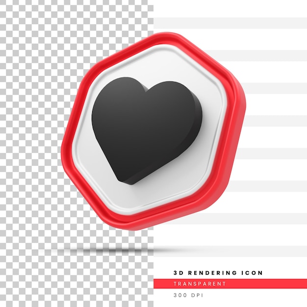 Ícone de renderização 3d do coração