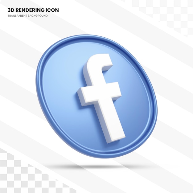 Ícone de renderização 3d do facebook
