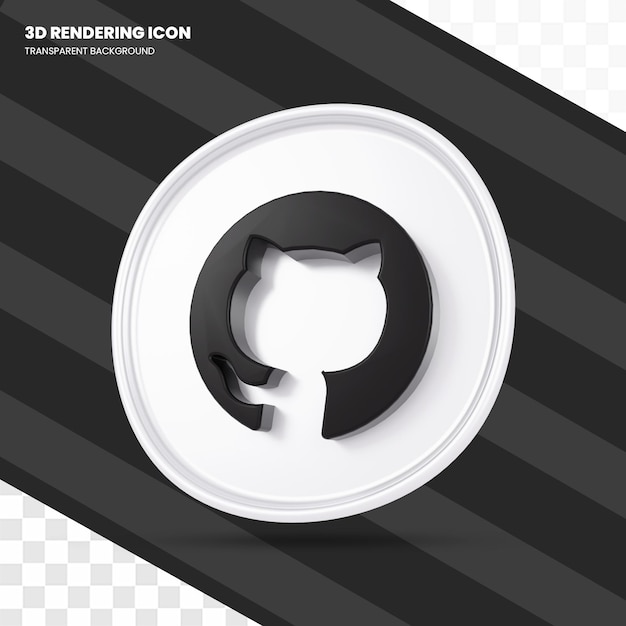 PSD Ícone de renderização 3d do github