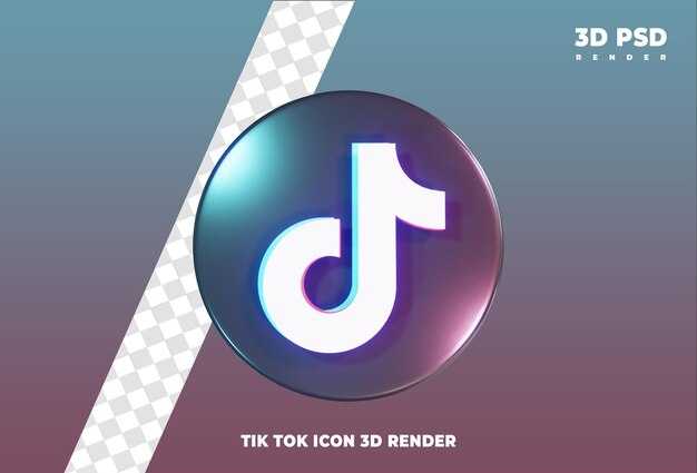 Ícone de renderização 3d do ícone tiktok distintivo isolado