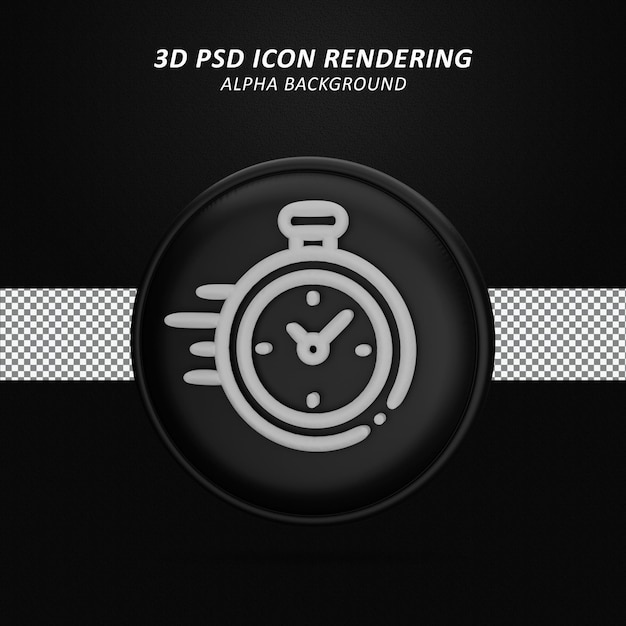 PSD Ícone de renderização 3d do relógio para composição