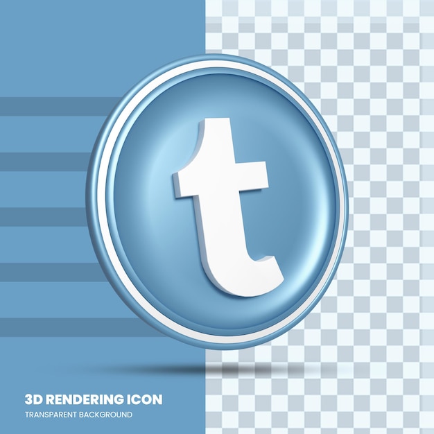 PSD Ícone de renderização 3d do tumblr