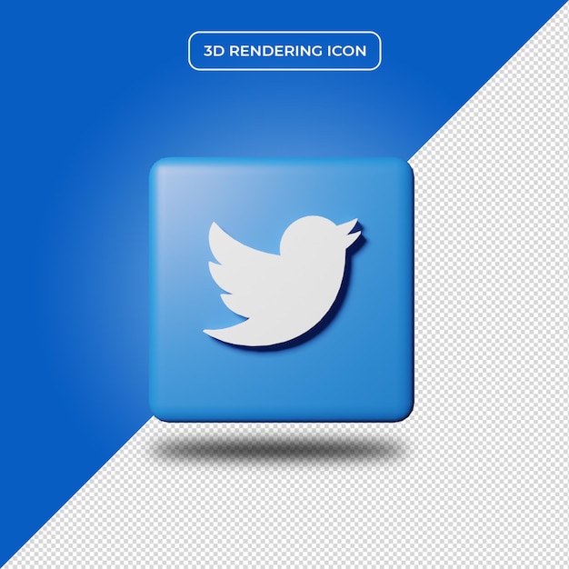 Ícone de renderização 3d do tweeter isolado