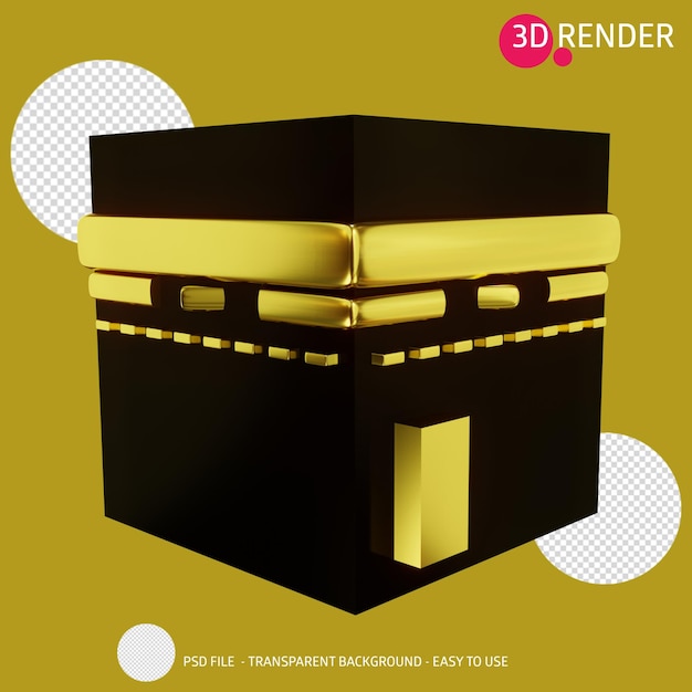 PSD Ícone de renderização 3d kaaba