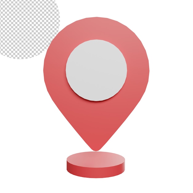 Ícone de renderização 3d localização do marcador de posição vista frontal ilustração gratuita tansparent backgorund